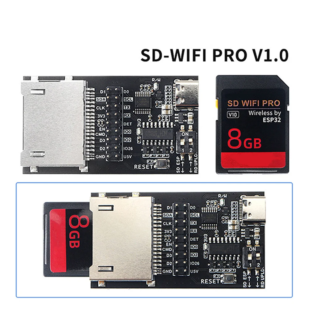 8GB SD WiFi Pro High-speed ESP32 Wireless 8GB SD Card + Uploader & Card Reader Adapter Board 3D Printer Accessories