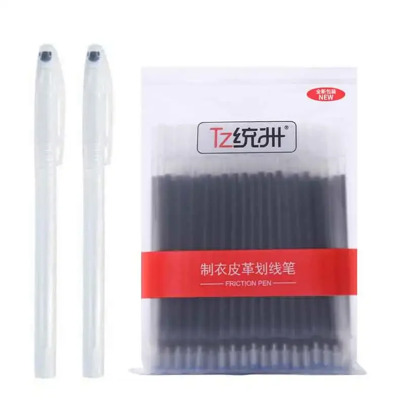 102Pcs Fabric Marker Heat Erasable Refills Pen Case High Temperature Disappearing Pen Rod for PU Leather Dressmaking Sewing