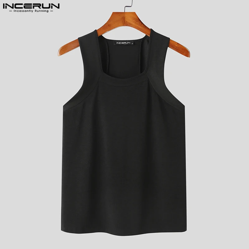 Men Tank Tops Solid Color O-neck Sleeveless Skinny Male Vests 2023 Streetwear Summer Fashion Casual Men Clothing S-5XL INCERUN