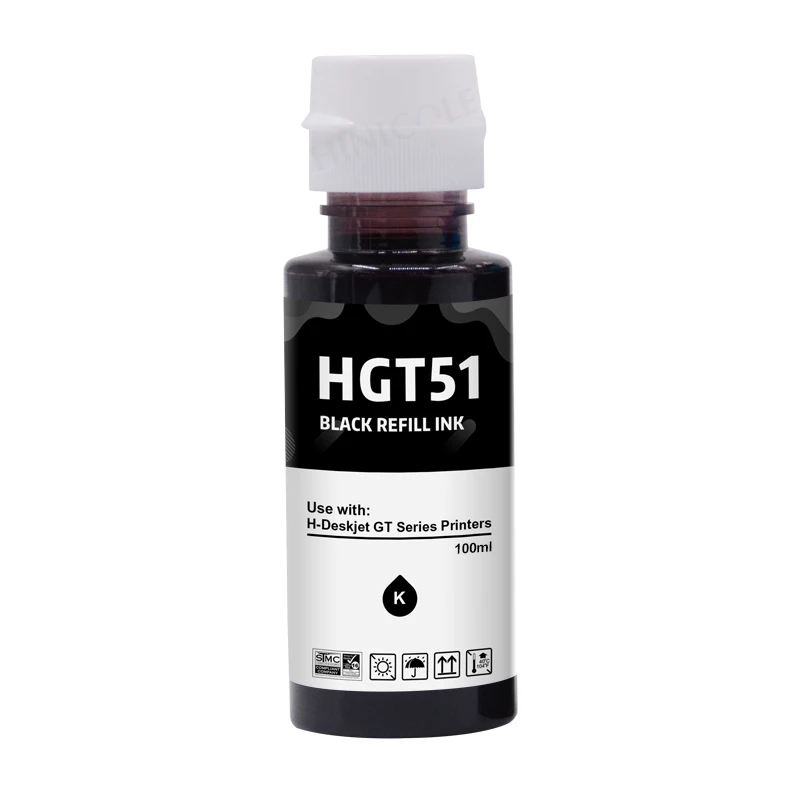 HINICOLE 100ML/Bottle GT51 GT52 Refill Dye Ink For HP Smart Tank 450 455 500 510 515 516 519 530 559 570 610 615 651 Printer