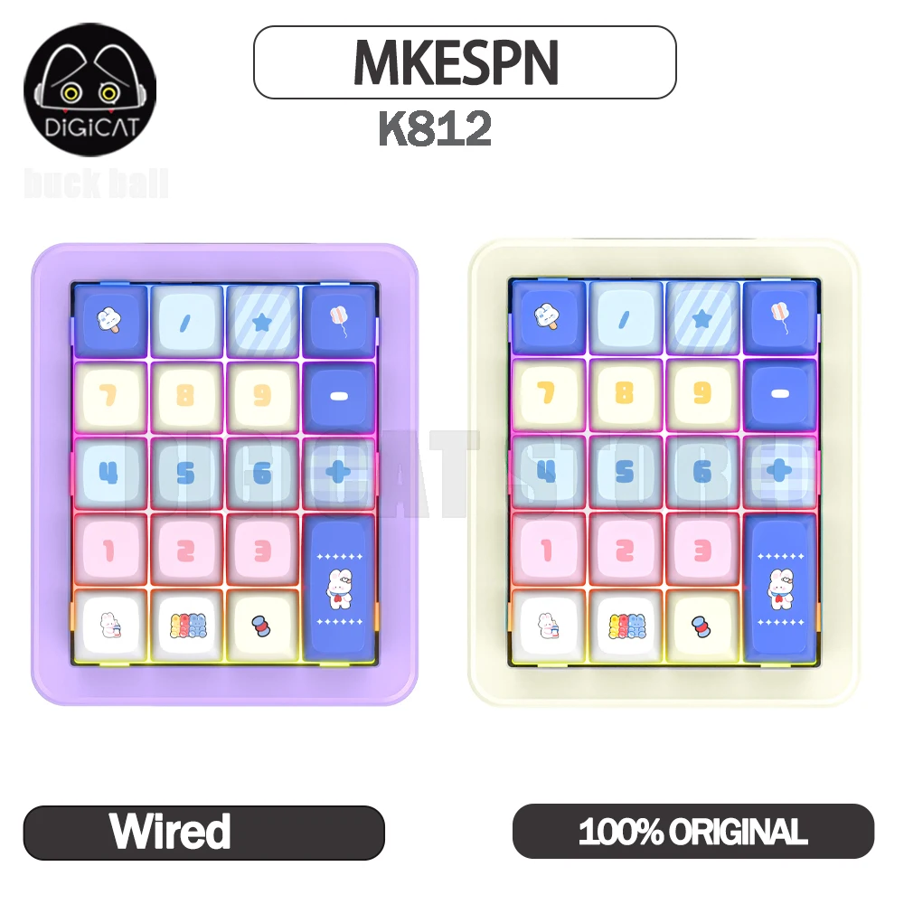 MKESPN K812 Mini Mechanical Keyboard Wired Keypad 20Keys Customized Keypad RGB Numeric Keypads Gaming Computer Accessory Gifts