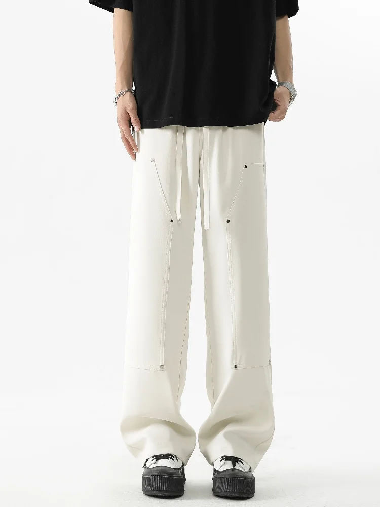 

American Sle Men's Summer Thin Straight Leg Casual Pants Ice Silk Qui Dry Breathable Loose Fit Long Trousers