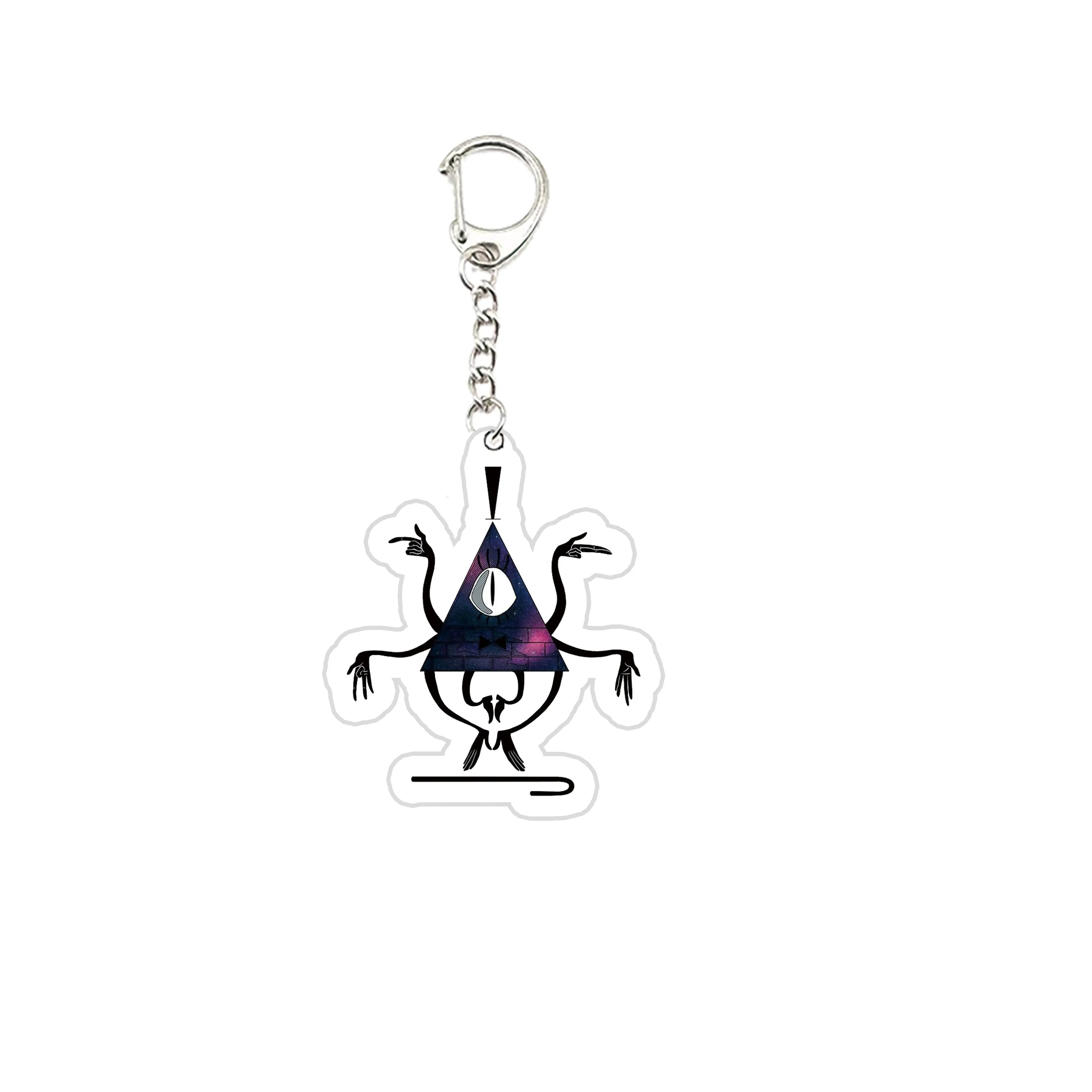 Anime Bill Cipher Key Chain Key Ring Keychain for Accessories Bag Acrylic Pendant Bill Cipher Keyring Chains Student Fans Gifts