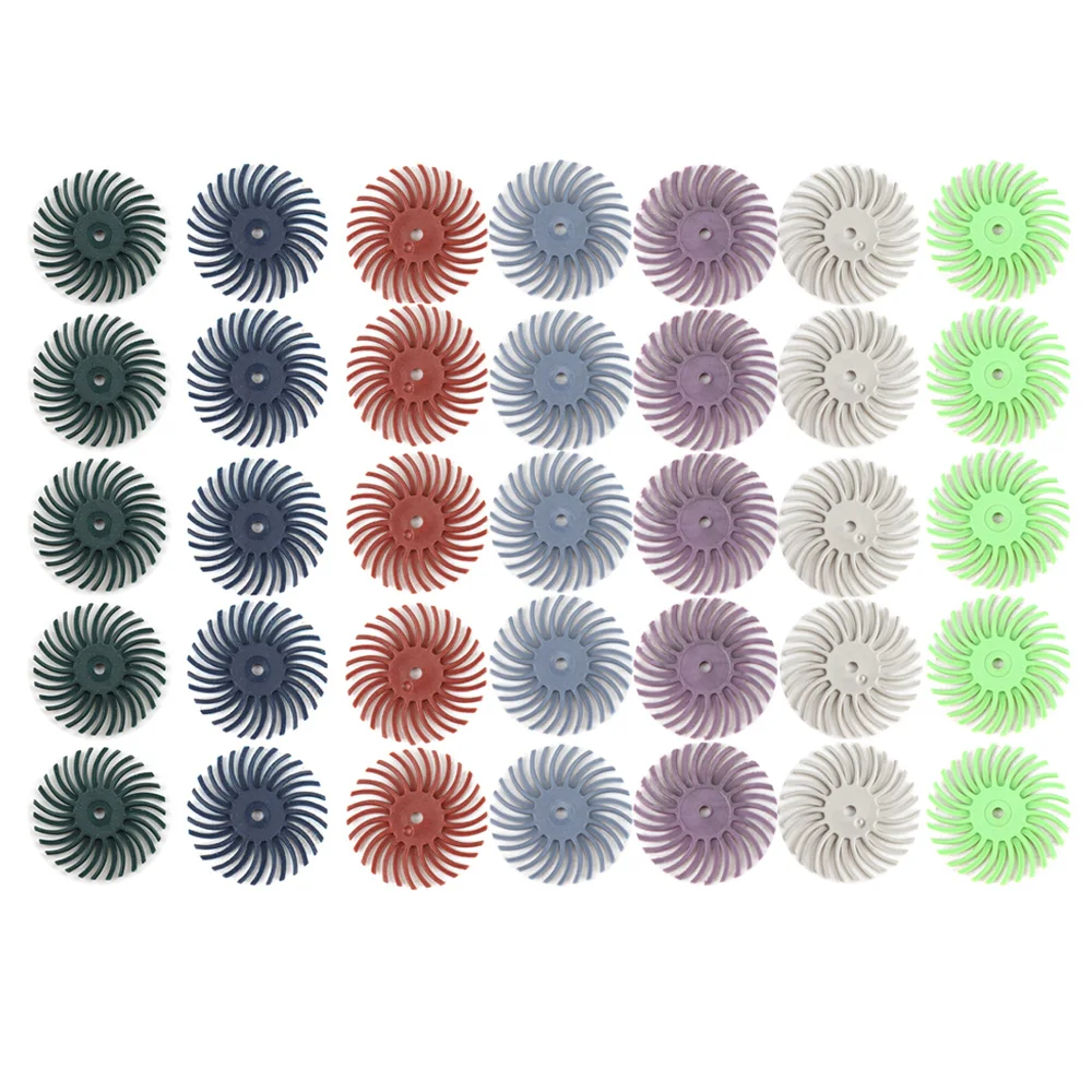 9Pcs 1Inch Radial Bristle Disc Kit Abrasive Brush 3/2.35mm Shank Detail Polishing Wheel for Dremel Rotary Tool Accessories