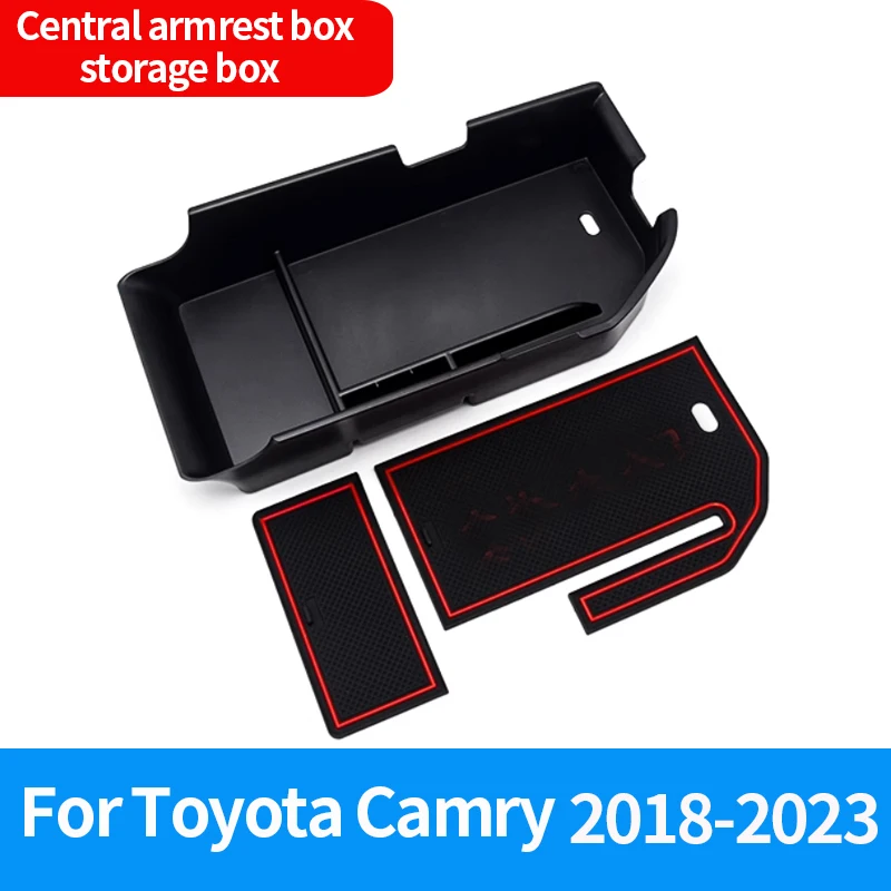 Car Armrest Storage Box Center Console Glove Tray Organizer Accessories For Toyota Camry 70 XV70 2018 2019 2020 2021 2022 2023