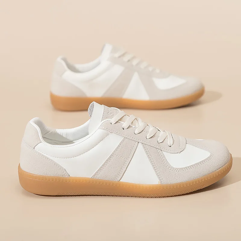 Tênis femininos 2024 novo couro genuíno senhoras sapatos de treinamento moral casual primavera sapatos planos femininos unisex casais sapatos esportivos