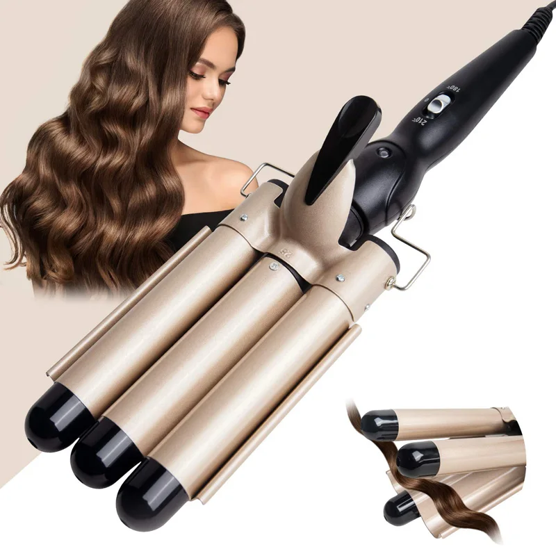 Three Tube Curler Iron Temperature Adjustable Electric Waver Styling Triple Barrel Egg Roll Hair Styling Beauty Hair Device