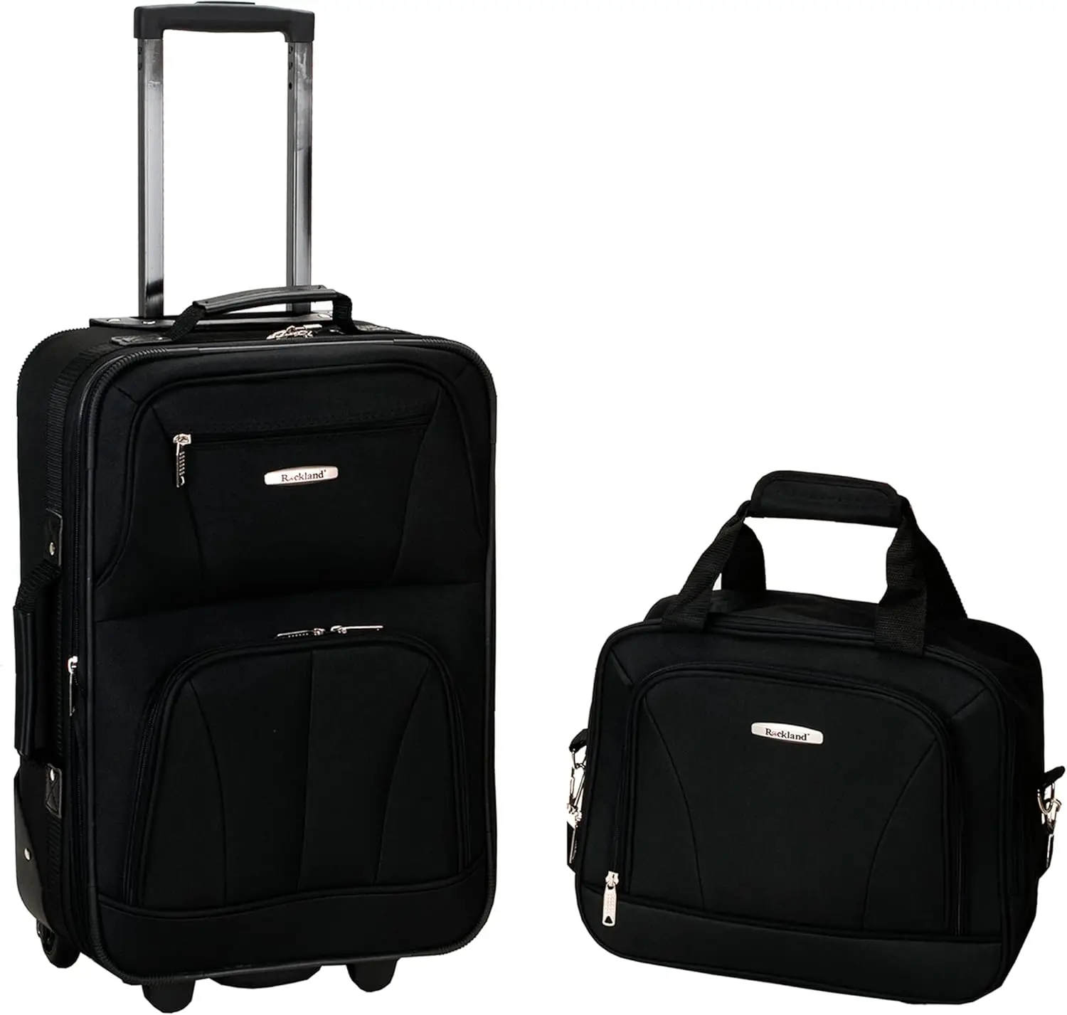 

Expandable Softside Upright Luggage Set, Black, 2-Piece (14/19) for Travel