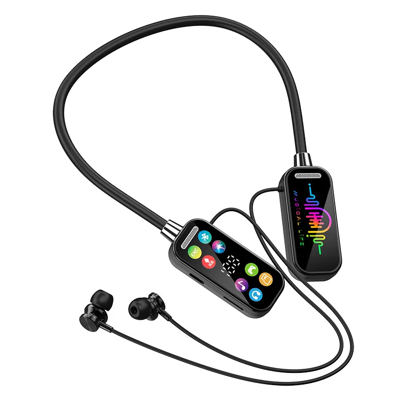 Écran HD 50H temps de jeu son HiFi écouteurs Bluetooth avec micro HD écouteurs sans fil casque sport Gamer casque suspendu au cou