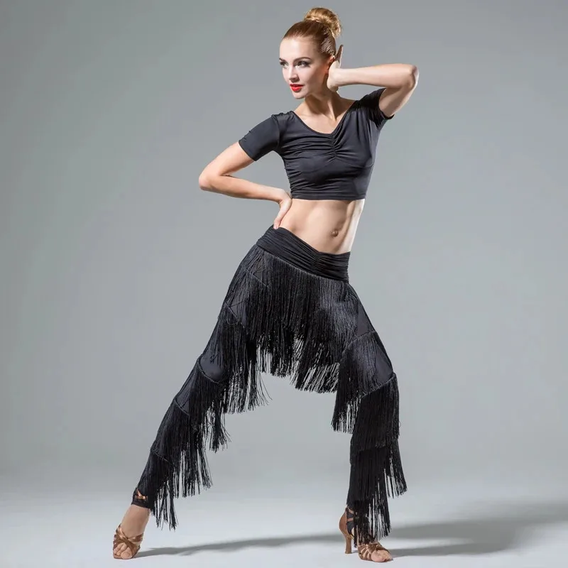 

DY20Ladies Adult Modern Dance Skirt Pants Fringed Pants Latin Dance New Fringe Pants Dance Dress Latin Dress ballroom latin dres