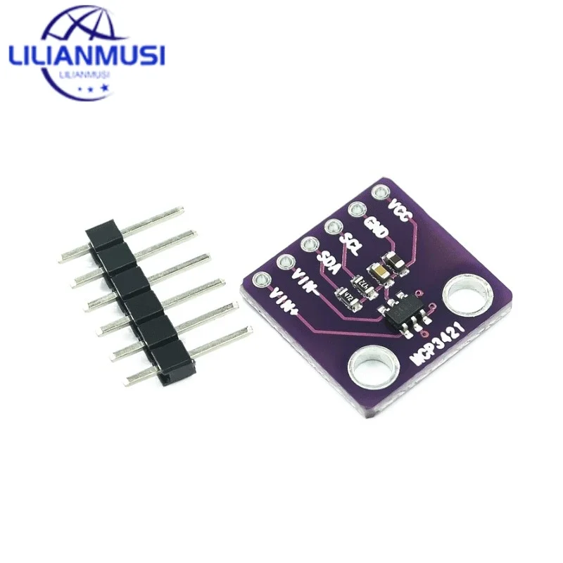 

50pcs MCP3421 I2C SOT23-6 delta-sigma ADC Evaluation Module Board For PICkit Serial Analyzer Module