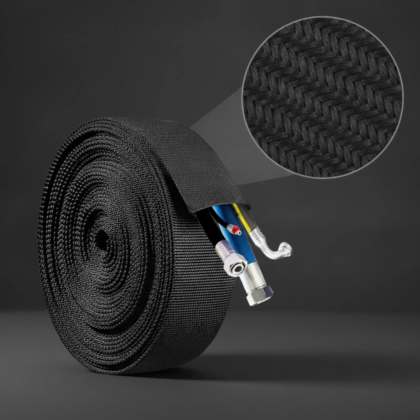Heat Resistant Polyester Cable Sleeve Tubular Wire Cover for Hydraulic Lines and Electrical Cables