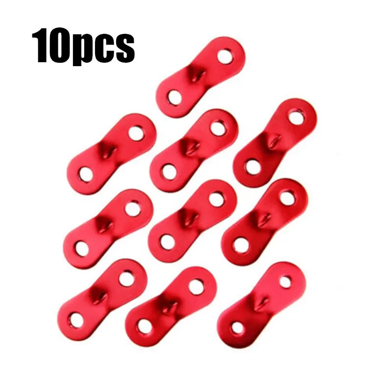 10Pcs Red Aluminum Alloy Tent Cord Lock Guy Line Tensioners Bent Runners Rope Fasteners For Camping Canopy Awning Outdoor Parts