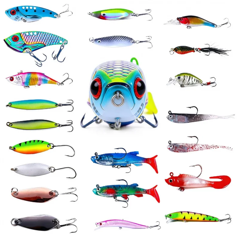 

24 набора приманок Minnow Rock Wave Crawling, блестящая мягкая приманка-карандаш, микро поддельная приманка, набор рыболовных снастей, предметы первой необходимости для рыбалки