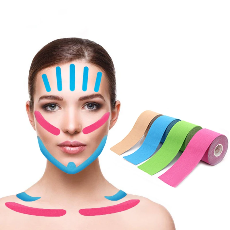 2.5CM*5M Kinesiology Tape For Face V Line Neck Eyes Lifting Tape Wrinkle Remover Sticker Facial Skin Care Tool Bandagem Elastica