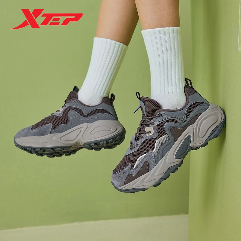 Xtep Casual Shoes For Women 2024 Summer Wear-Resistant Sports Shoes Thick Sole Breathable Fashion Outdoor Shoes 876218320043