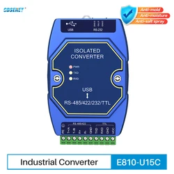 Convertisseur industriel USB à RS485 RS422 RS232 TTL CDGENET E810-U15C CH340 Isolation de signal d'alimentation type-c 3.5V/5V TTL