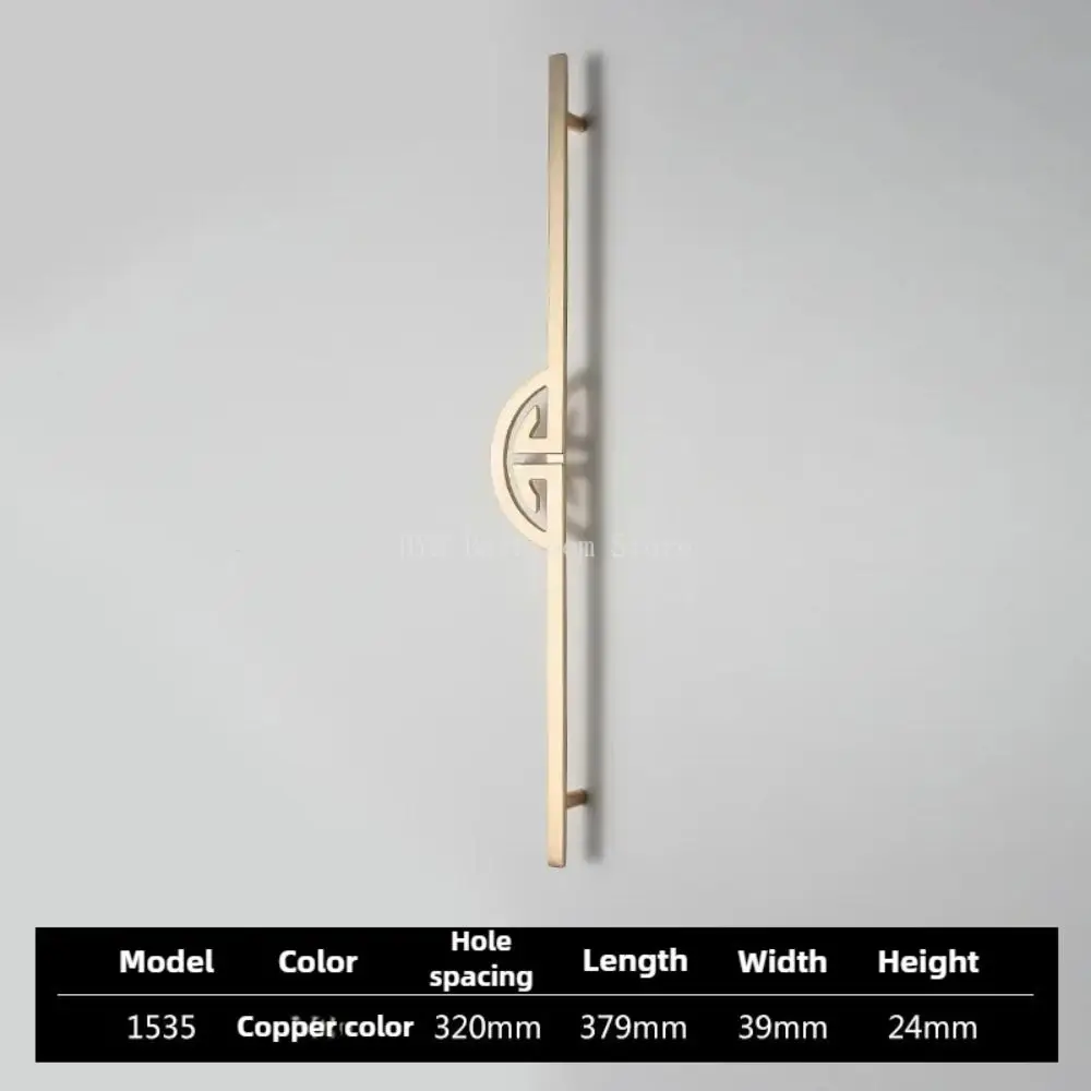 Durable Brushed Finish Cabinet Door Handle Gold Lengthened Wardrobe Door Handle Chinese Style Cabinet Door Knob Cupboard