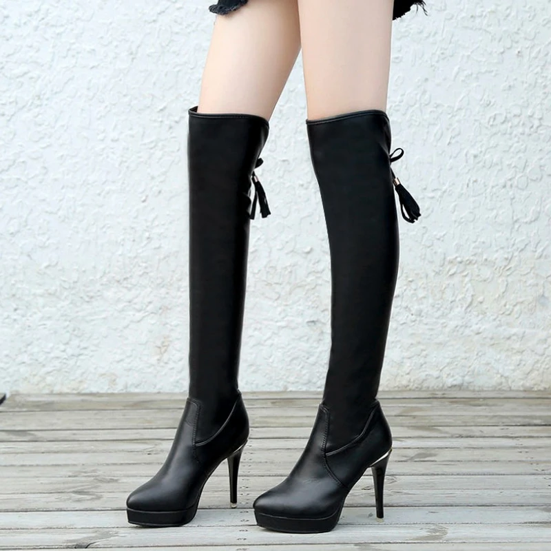 

​Autumn-Winter New Women's Over-the-Knee Slimming High Heel Boots Elastic Pointed Toe Thin Heel High Shaft Fashion Style Boots​