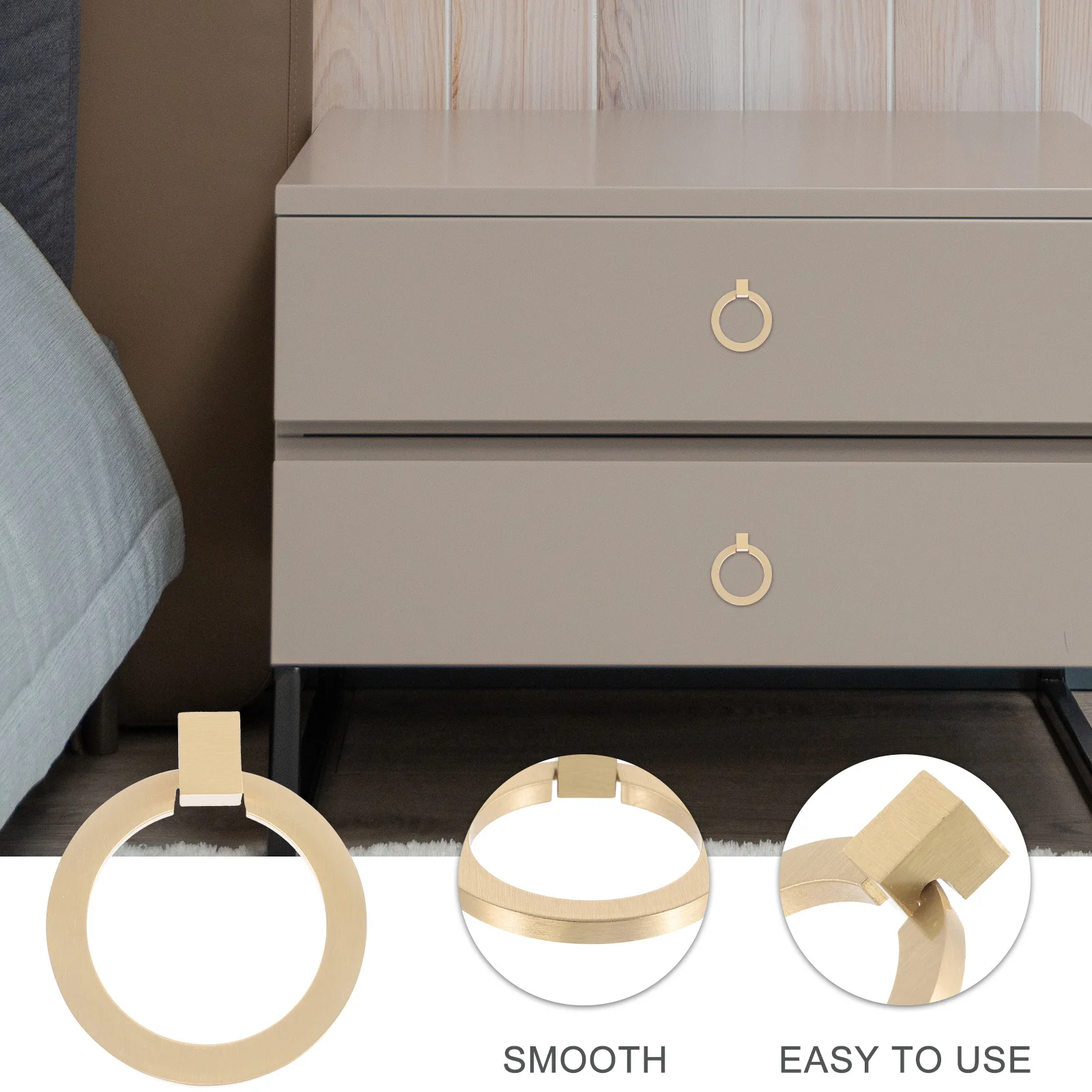 Maniglia per armadio Maniglia ad anello per cassetto in metallo Manopola per comò Maniglia ad anello rotondo per armadio Non facile da deformare o rompere