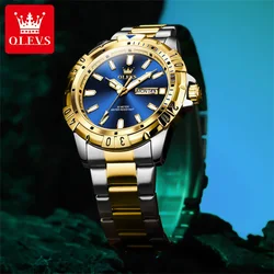 OLEVS-Montre à Quartz en Acier Inoxydable pour Homme, Grand Cadran, Montres de Luxe, Horloge Étanche, Nouvelle Mode Originale, 42mm, 5560, 2024