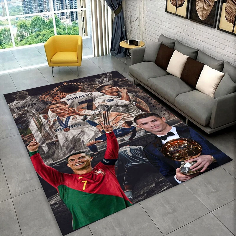 CR11 Goat R-Ronaldo Football Star Carpet Rug for Playroom Bedroom Living Room Sofa Home Decor,kids Area Rug Non-slip Floor Mat