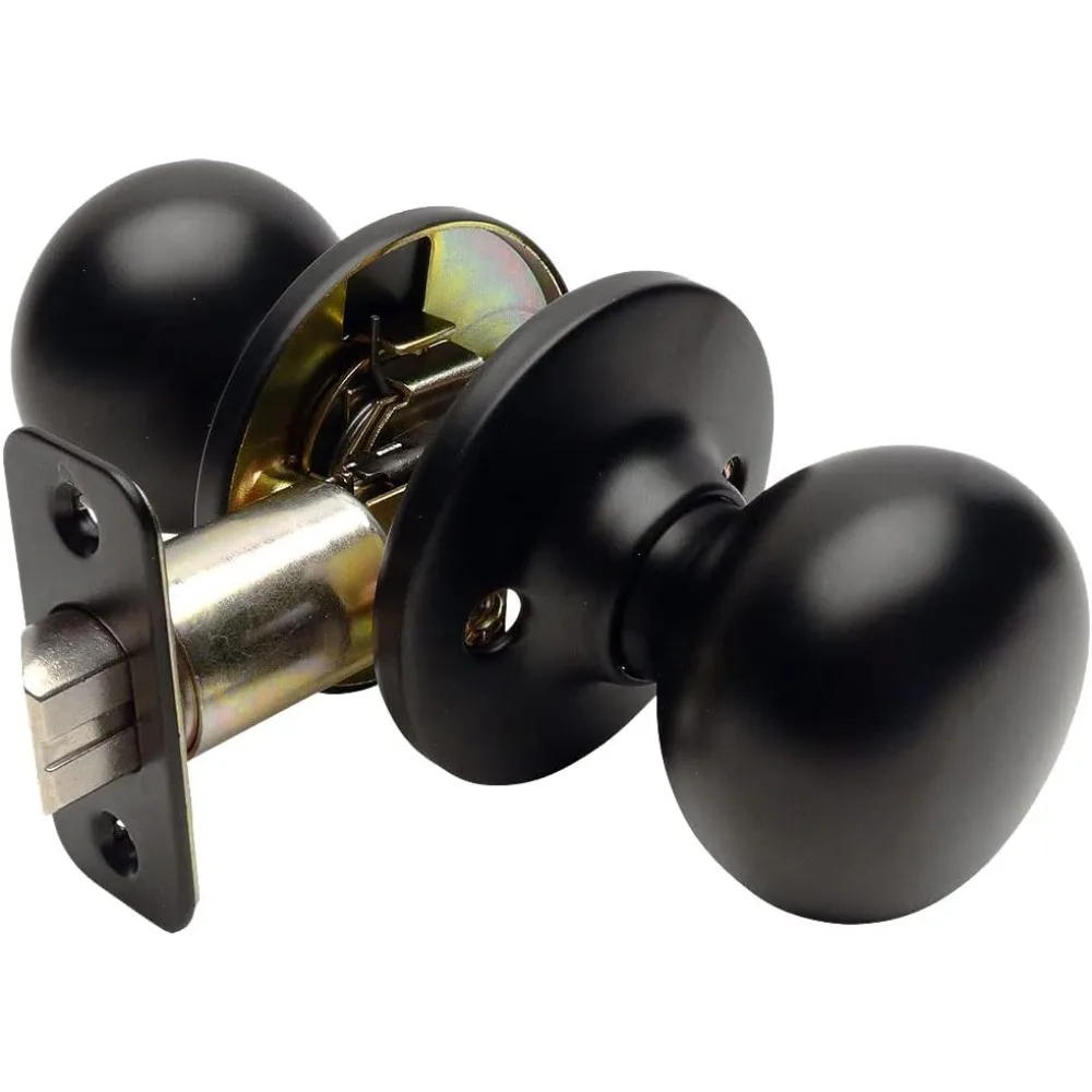 مجموعة مقابض أبواب الممر المستديرة باللون الأسود مكونة من 5 قطع للقاعة والخزانة، تصميم أنيق للأبواب الداخلية