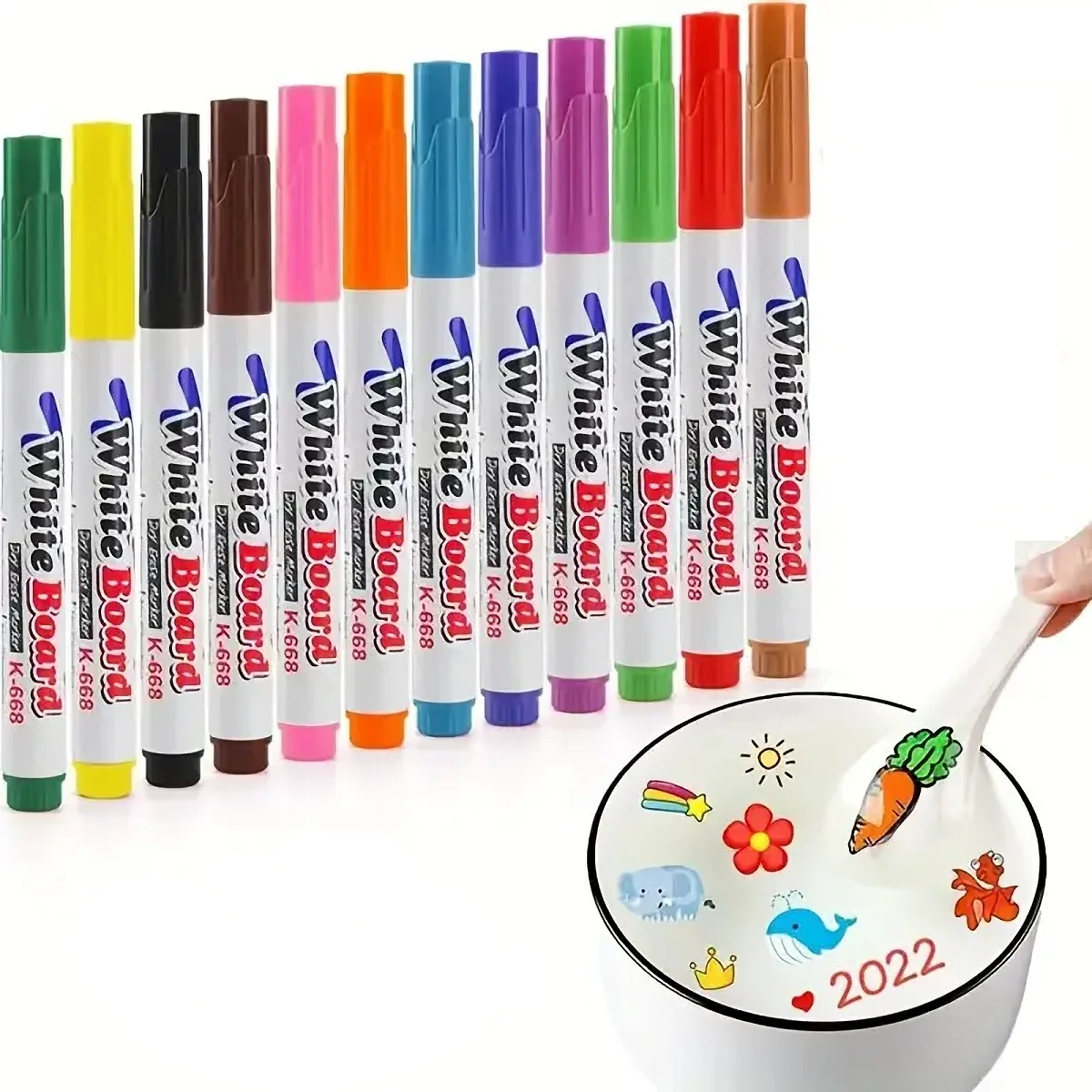 12 Colors Floating Pen With Spoon Water Floating Painting Tool Magical Art Drawing Craft Supplies