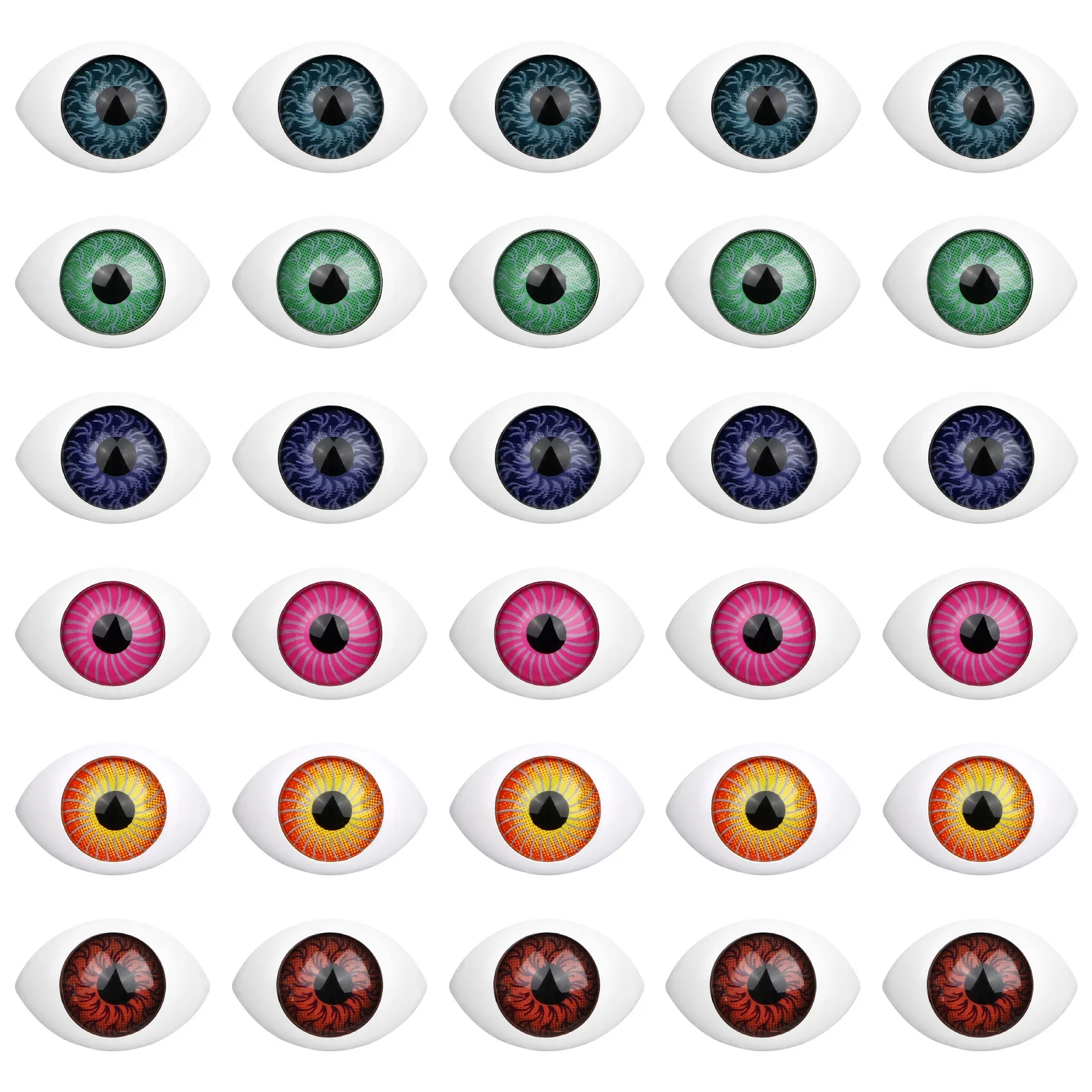 100 pezzi acrilico bulbo oculare occhi finti cartone animato simulazione rotonda per artigianato fai da te decorazioni scrapbooking forcine scatola di cancelleria immagine