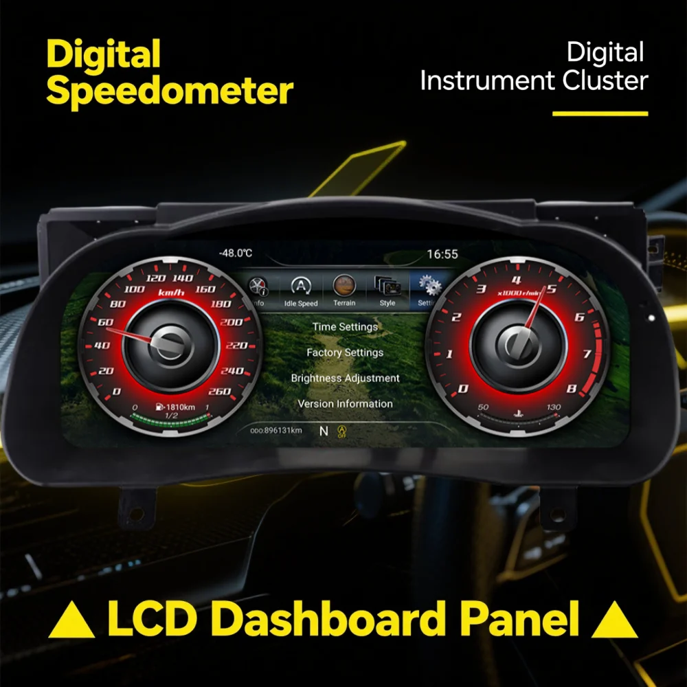 

12.3 Inch Linux System Car LCD Instrument Cluster Digital Panel Display Screen Car Speedometers For Toyota Highlander 2015-2019