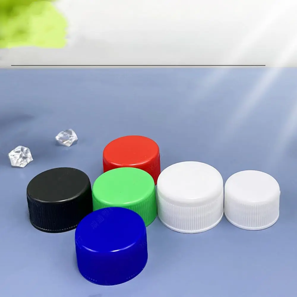 20pcs Circular Plastic Bottle Cap Reusable Multi-purpose Drinking Bottle Cap with Gasket 28mm Screw Bottle Cap