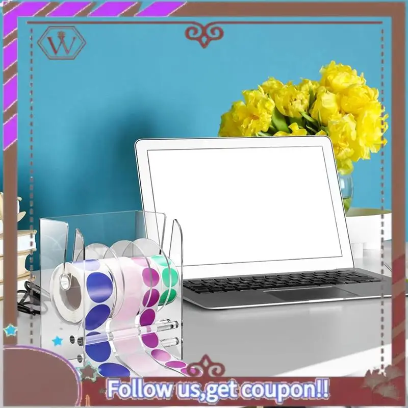 ABBG-регулируемый диспенсер для этикеток, акриловый диспенсер для рулонов наклеек, держатель для рулонов, прозрачные держатели для этикеток, держатель для наклеек, 4 диска