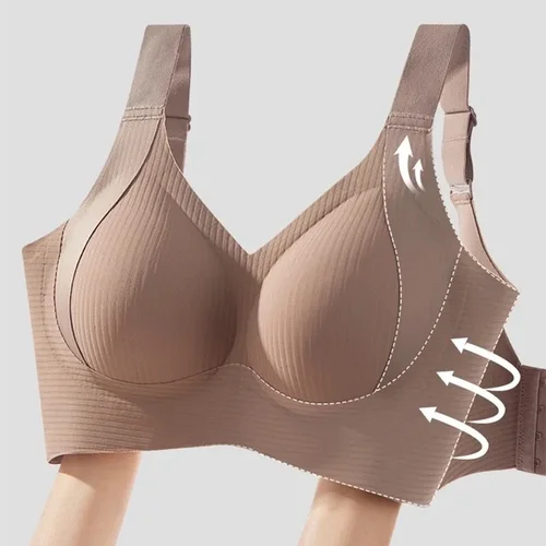 Imagen 1 del producto Sujetador con correa para el hombro antideslizante y levantamiento ensanchado para mujer, ropa interior ajustable de tamaño de copa completa, sencilla e informal, sin rastro