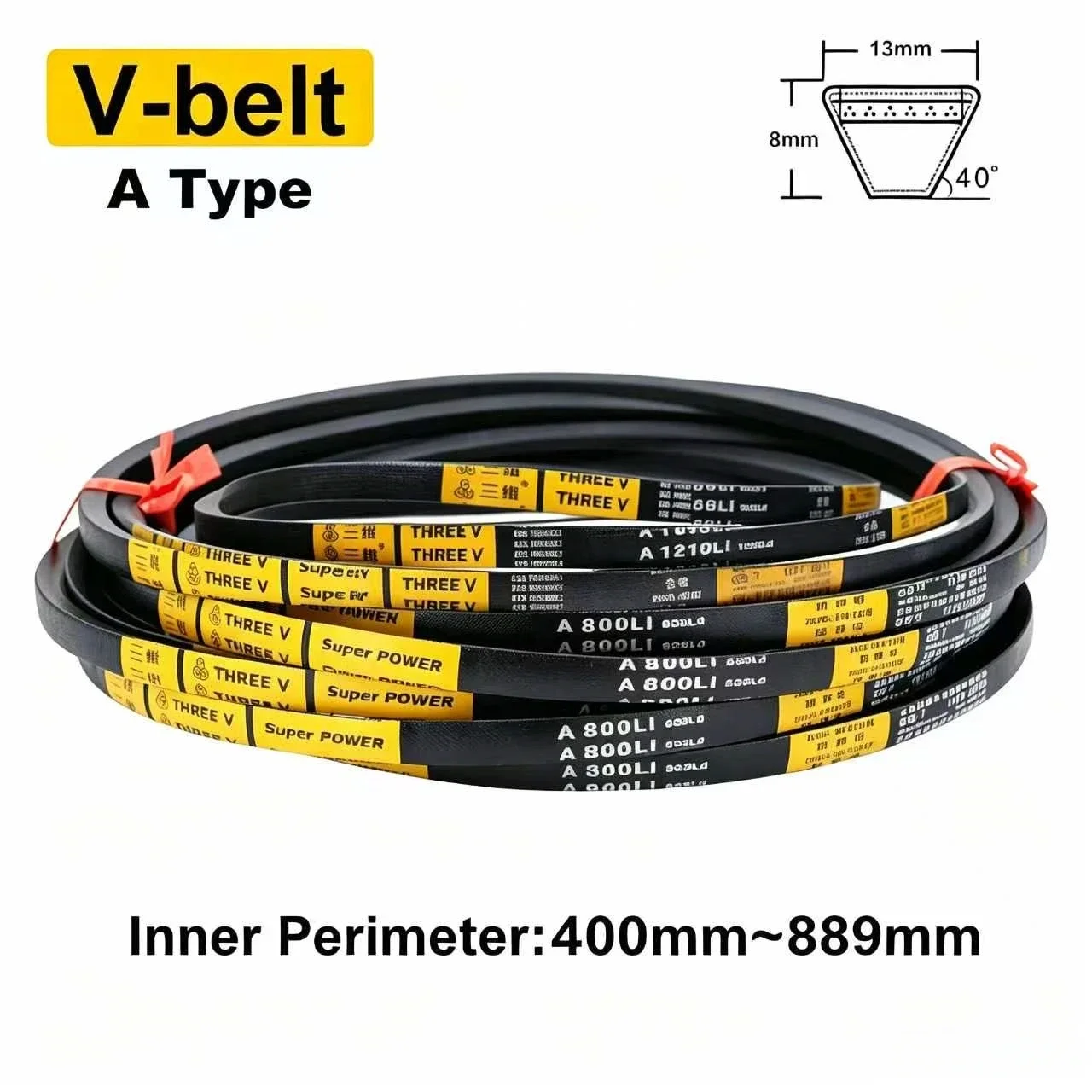 A Type V-belt A400Li/--A889Li Toothed Car Air Conditioner Engine  Belt Lawn Mower3