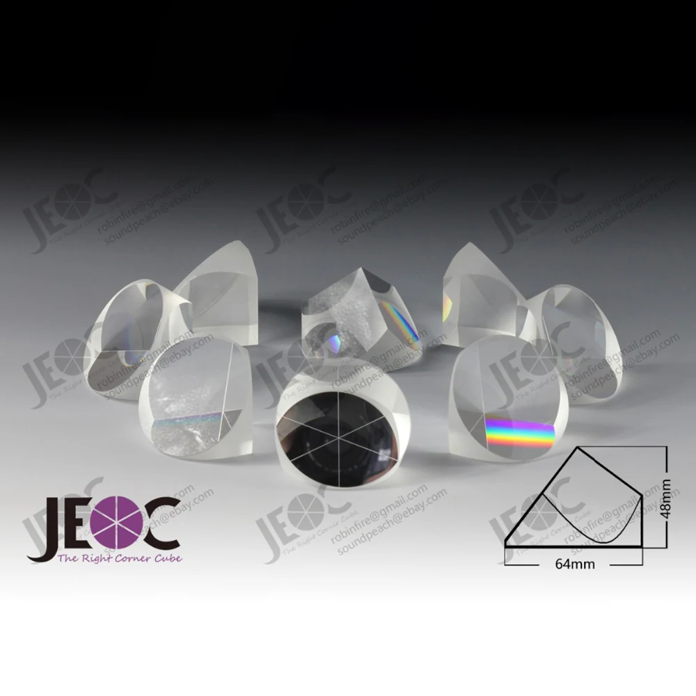 JEOC 64mm Diameter Corner Cube Prism, 48mm Height Trihedral Retroreflector, 5 Arcsecs Accessories Topography Survey