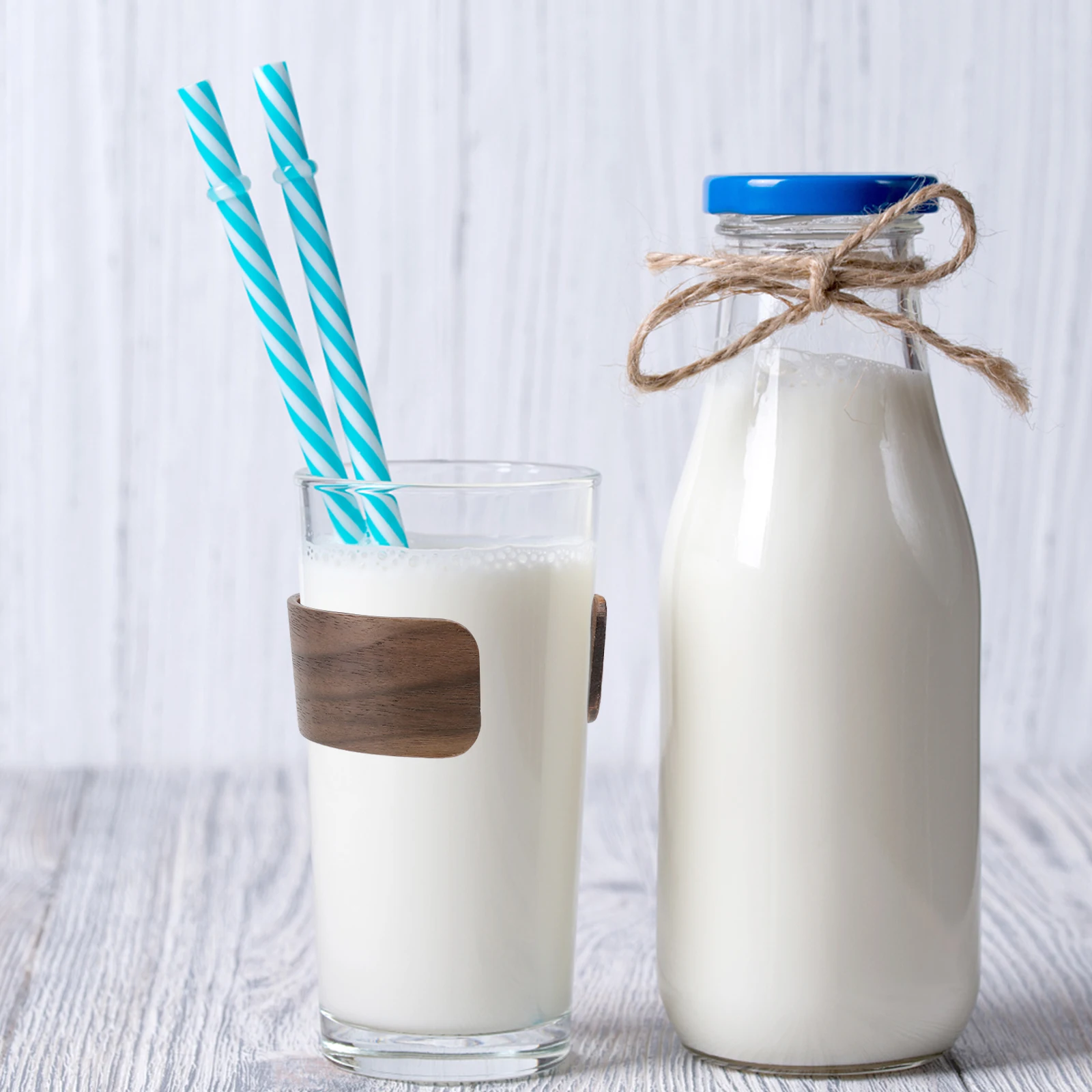 

2Pcs Wooden Heat Resistant Sleeve Protective Cover Non Slip Grip Cup Protector for Glass Bottles Insulated Mugs Camping Hiking