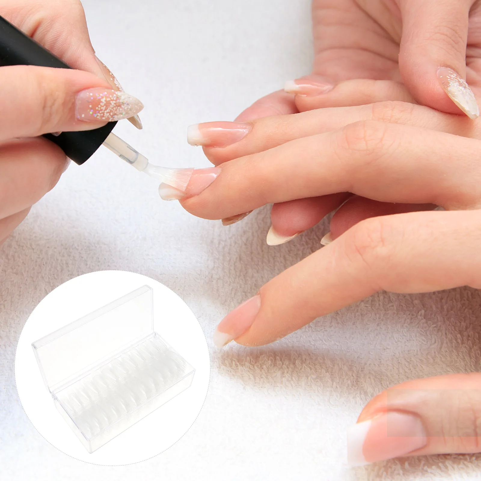 

504Pcs Transparent False Nails Full Cover Fake Nail Tips Fit All Finger Sizes for Bar Dating Look