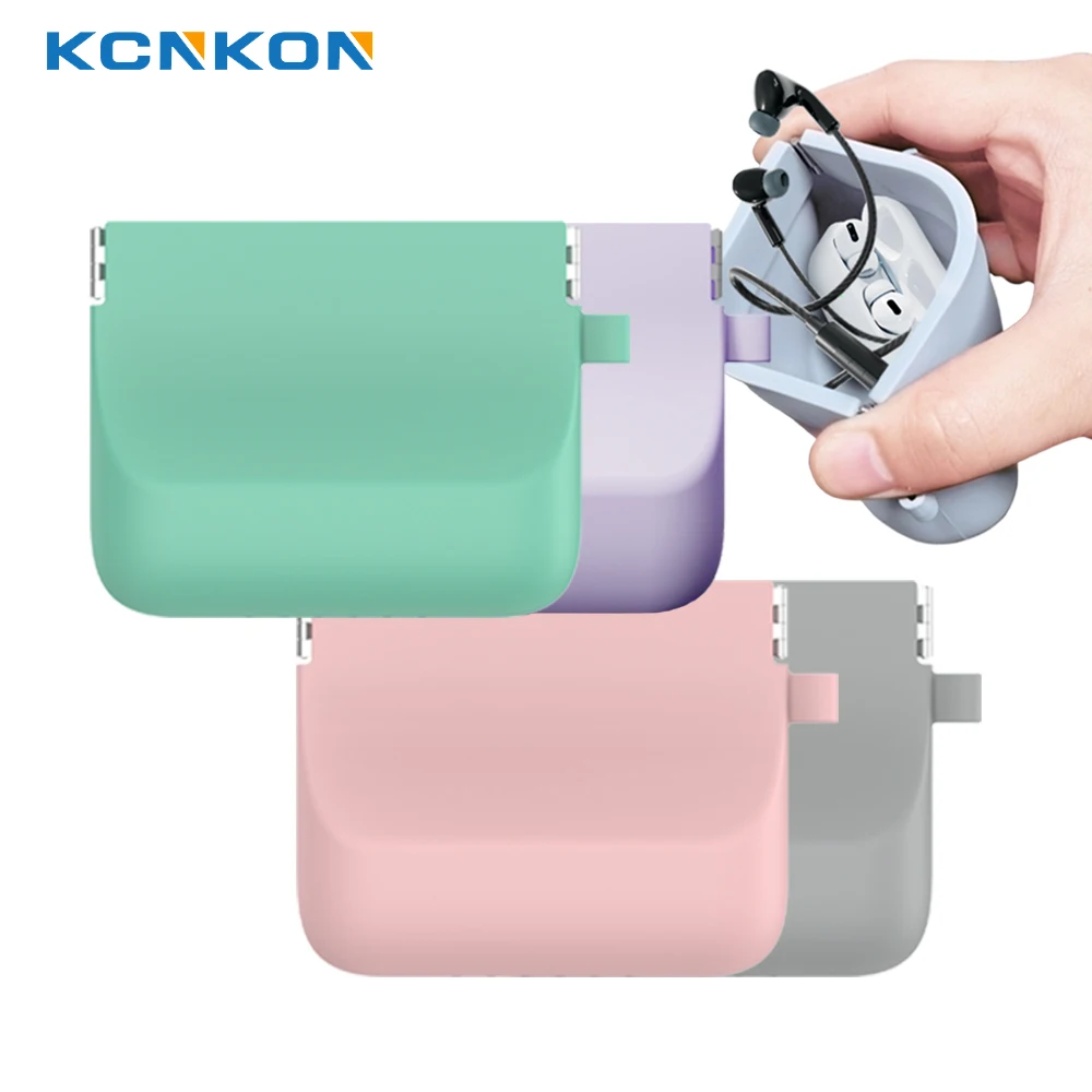 

Silicone Headphone Organizer Wired Earbud Case Pouch, Portable Data Cable Organizer Case, Silicone Coin Purse Pouch Change Holde