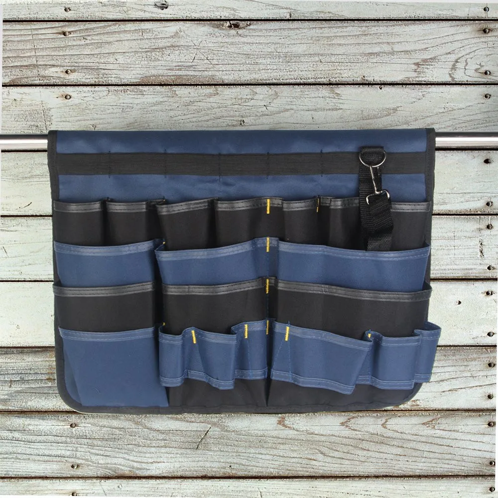 高品質調整可能吊り下げ式ツールオーガナイザーツールバッグキャンバス収納ポーチ（電気技師用プライヤー、ドライバー用）