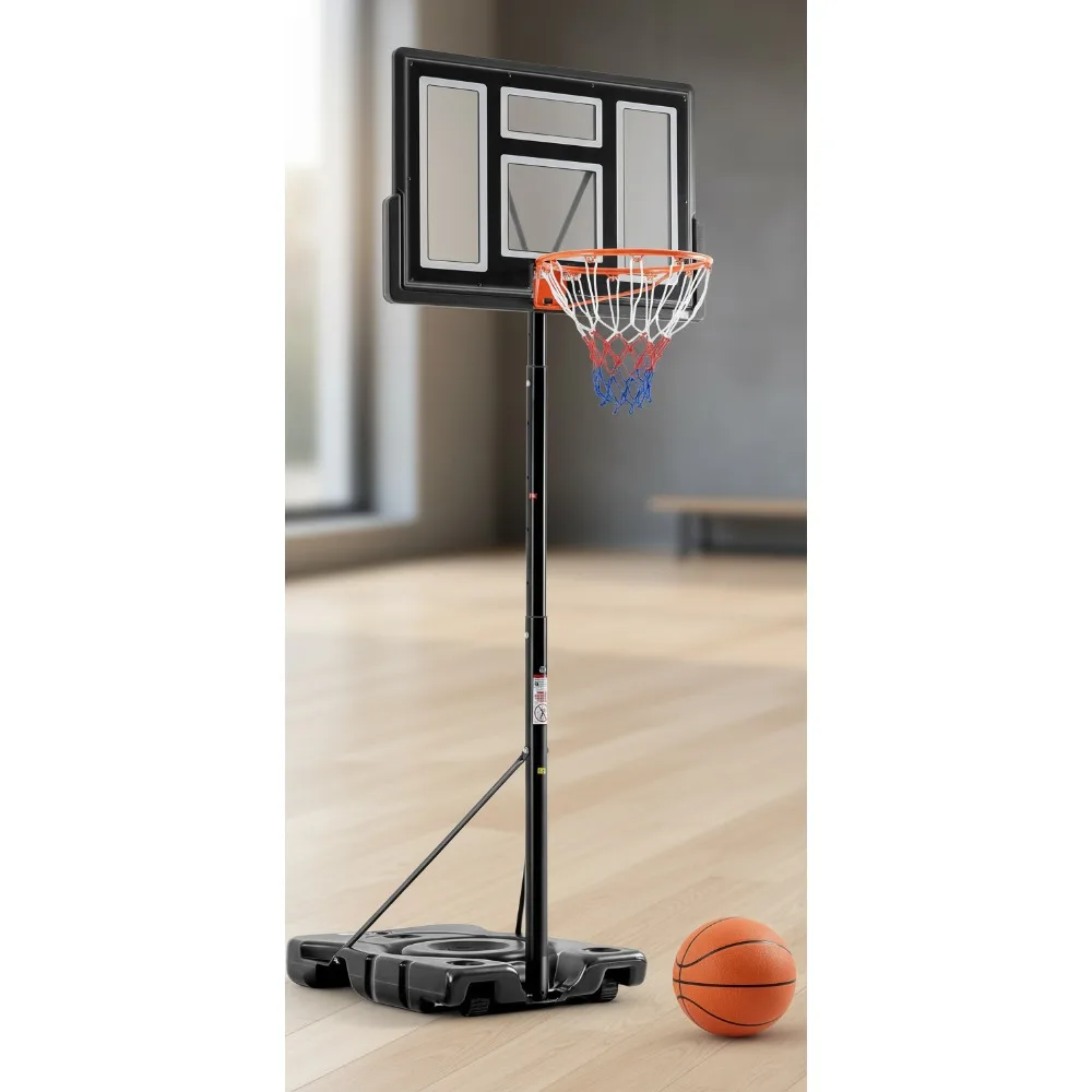 10FT Adjustable Portable Basketball Hoop Outdoor for Adults, 44 Inch Shatterproof Backboard with Shock Absorbent Rim & Wheels
