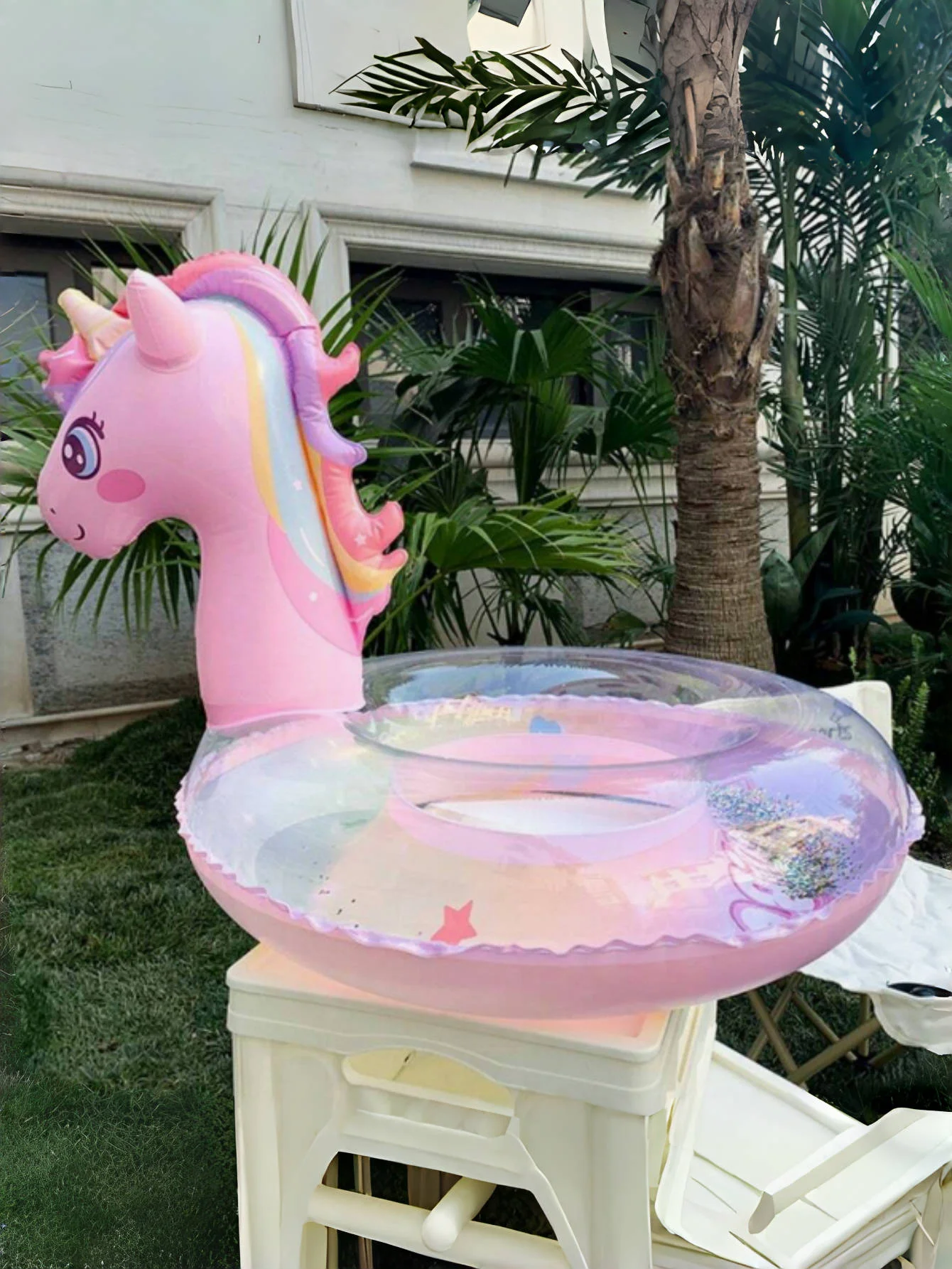 1 قطعة قوس قزح ملون يونيكورن المهر السباحة الدائري ، سميكة صديقة للبيئة PVC بركة تعويم ، الكرتون على شكل Fl #1