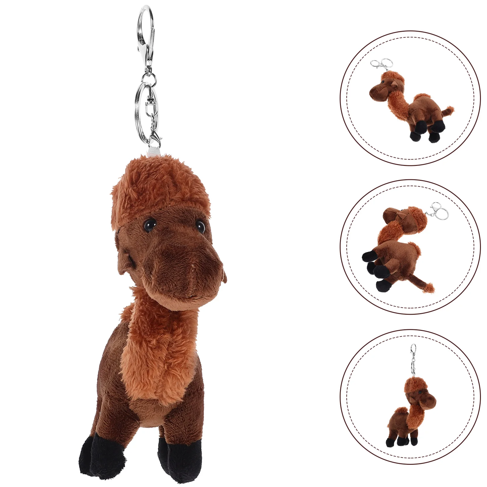 Camel Keychain Wristlet Wallet Holder Bag Hanging Pendant to Bags Car Cute Animal Keyring Pp Cotton Stuffed Phone Child