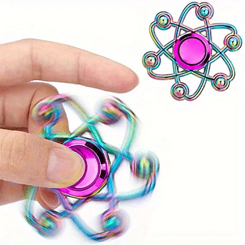 Premium Rainbow Fidget Spinner Hochgeschwindigkeits-Metallspinner mit buntem Fingerdesign und perfekte Geburtstags- oder Weihnachtsgeschenkidee – Detail 1