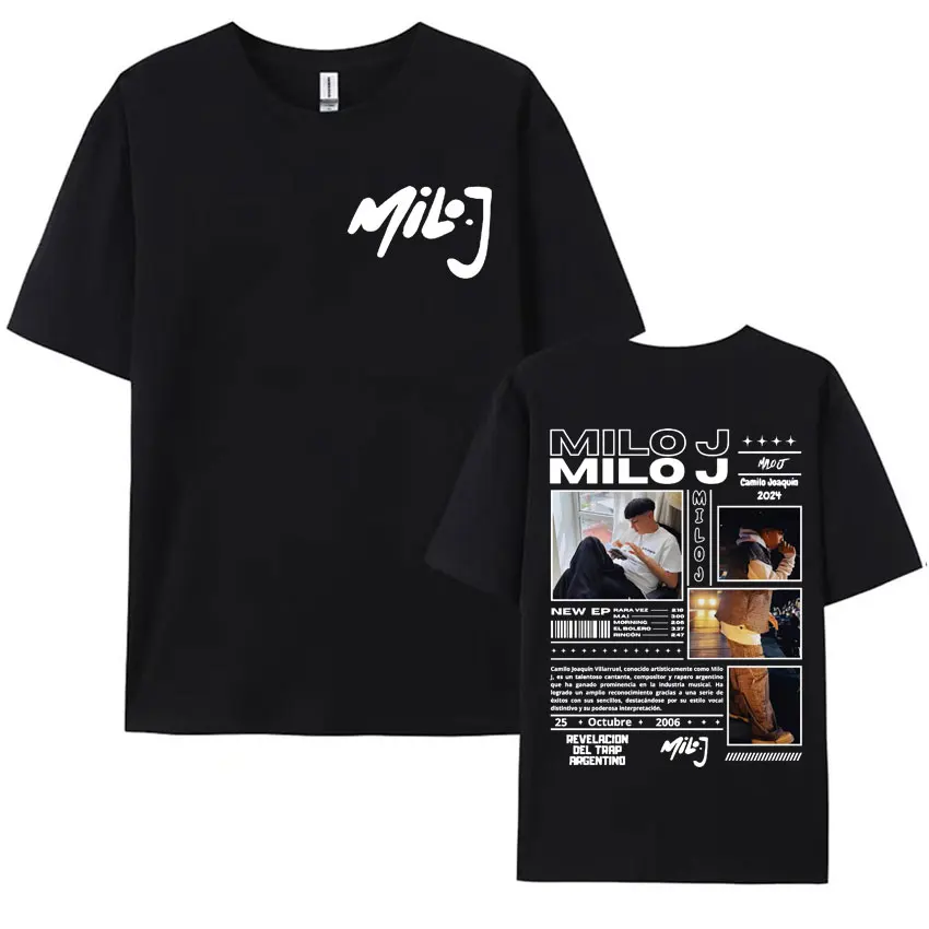 Rapper Milo J Music Album Graphics Print T-shirts Men's Clothing Harajuku Vintage Tee Shirt Man Fashion O-Neck Oversized T-shirt