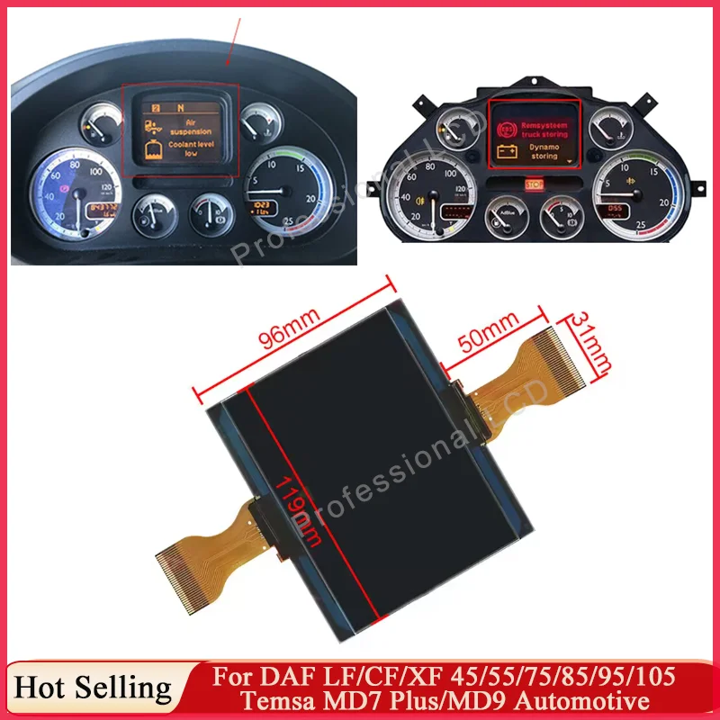 Good Qulity LCD Screen Dashboard For DAF Truck XF CF LF 45 55 75 85 95 105 Speedometer Pixel Instrument Cluster Replacement