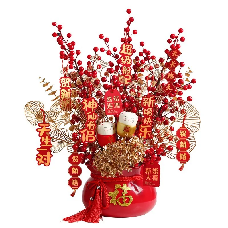 دلو محظوظ هووسورمينغ ديكور منزلي جديد الحلي غرفة المعيشة طاولة الطعام مدخل خزانة التلفزيون أثاث الزفاف #5