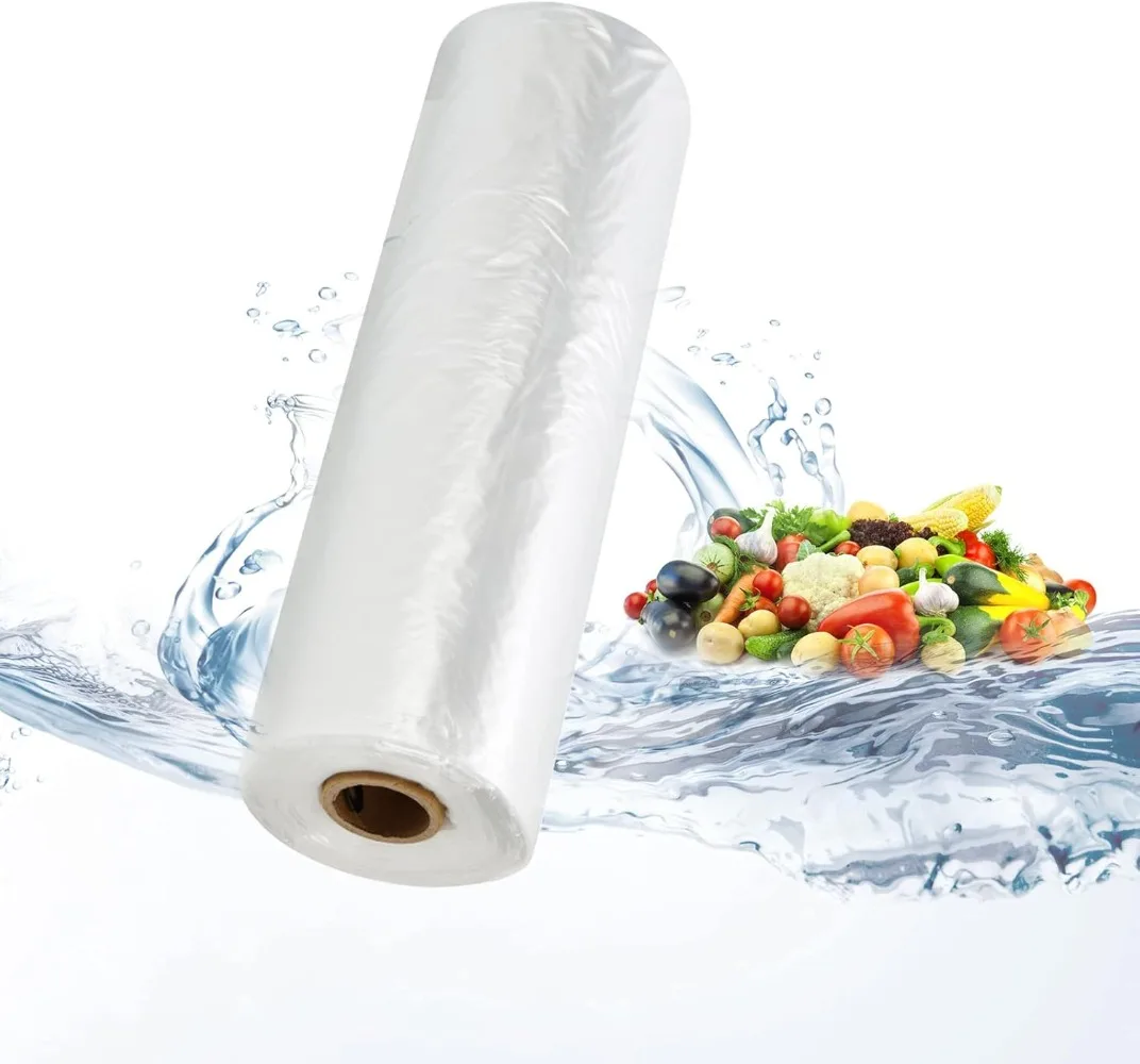 12x16 Plastic Produce Bags on a Roll - Clear Plastic Bags for Food, Vegetable, Fruits, Bread, 350 Bags/roll (12''x16'',10 Rolls)