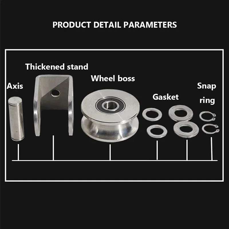 304 Stainless Steel Pulley Block V Type ,U Type Bearing Track Wheel for Sliding Door,Material Handling and Moving Pulley Roller