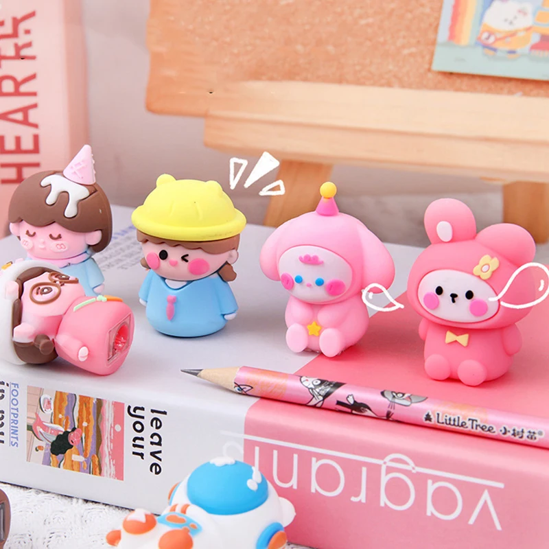 Creative Cute Pencil Sharpener Cartoon Cute Portable Mini Pencil Sharpener Kindergarten Prize Small Pencil Sharpener Gift