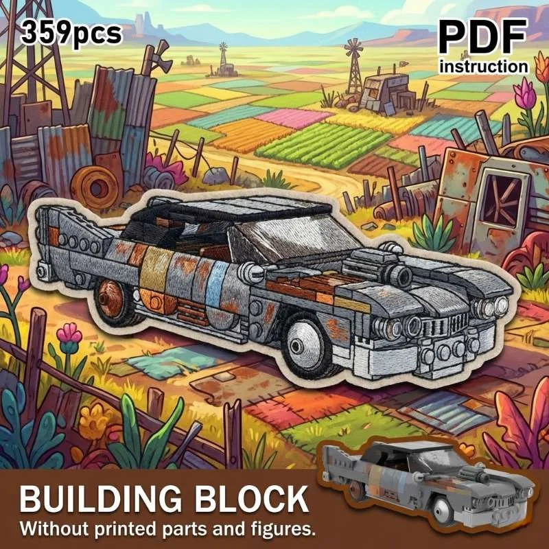 

Falowt Vehicle Building Bricks Set Birthday Gift for Boys Vintage Classic Car Construction Toy Cool